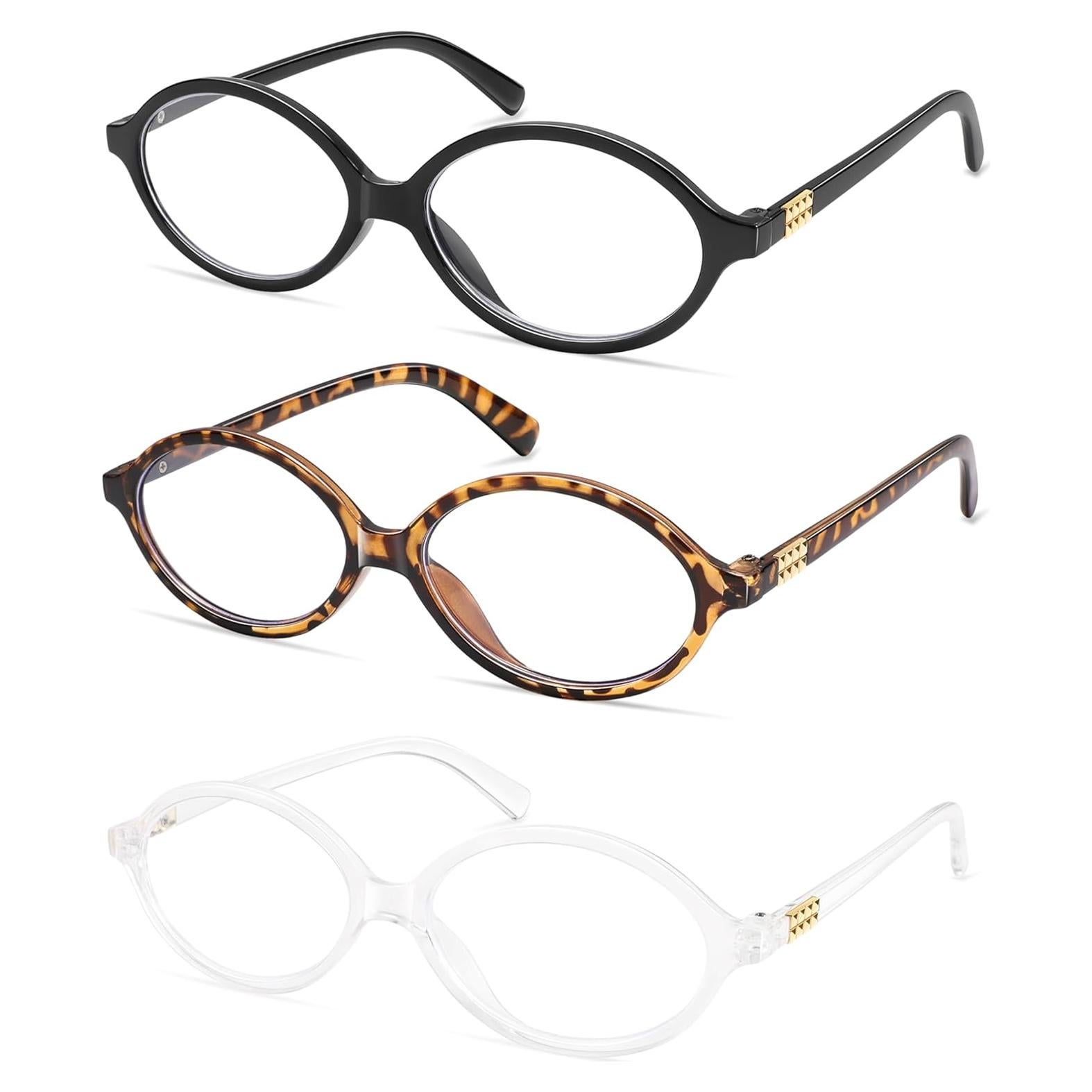 Gafas de Lectura Ovaladas AMOMOMA con Bloqueo Luz Azul - Set de 3