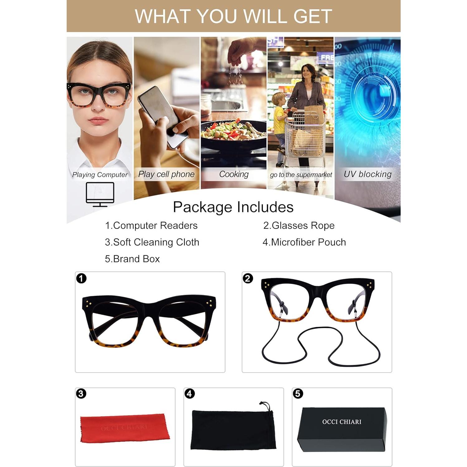 Gafas de lectura OCCI CHIARI para mujeres con filtro luz azul