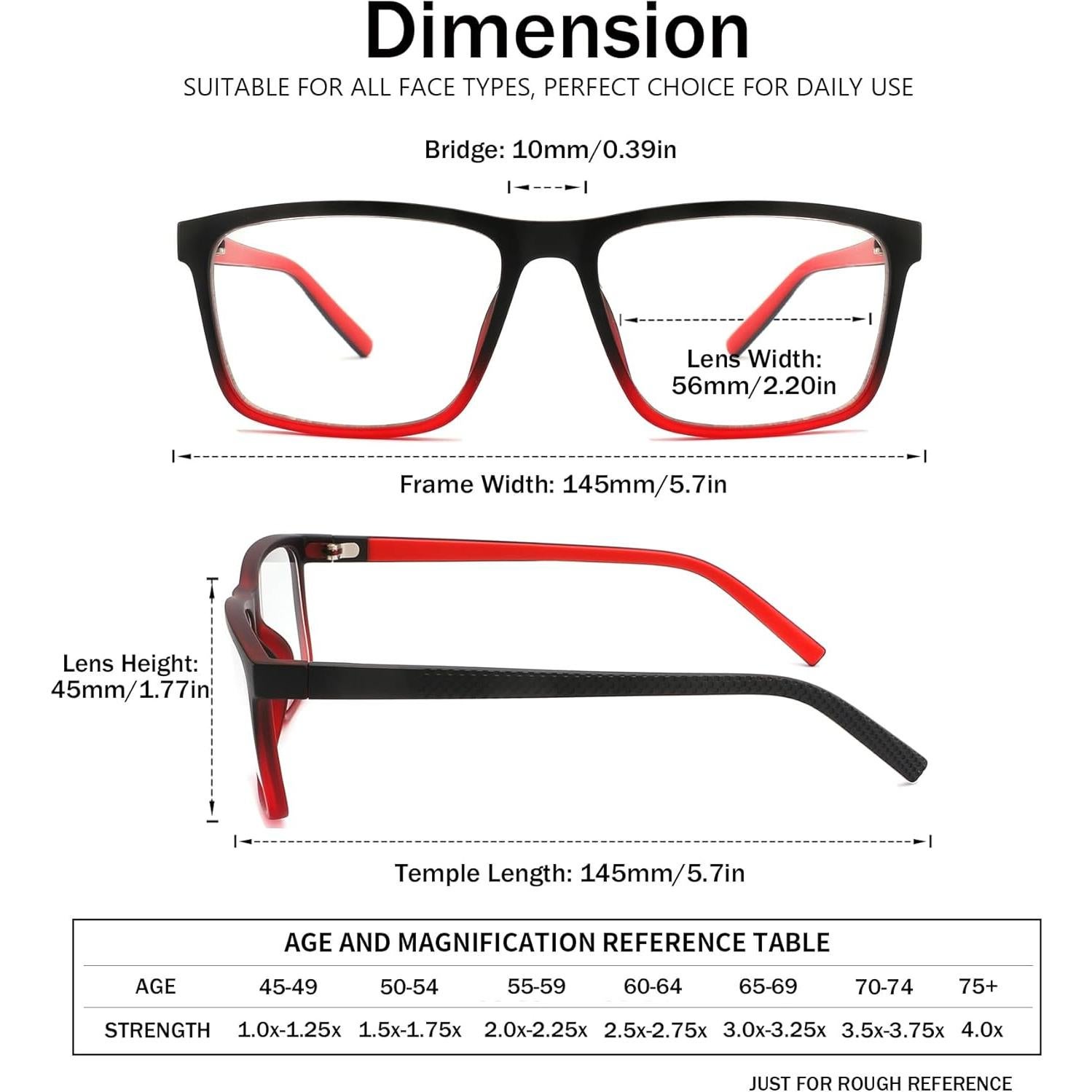 Paquete de 4 Gafas de Lectura Anti Luz Azul MRBOBMSLEE