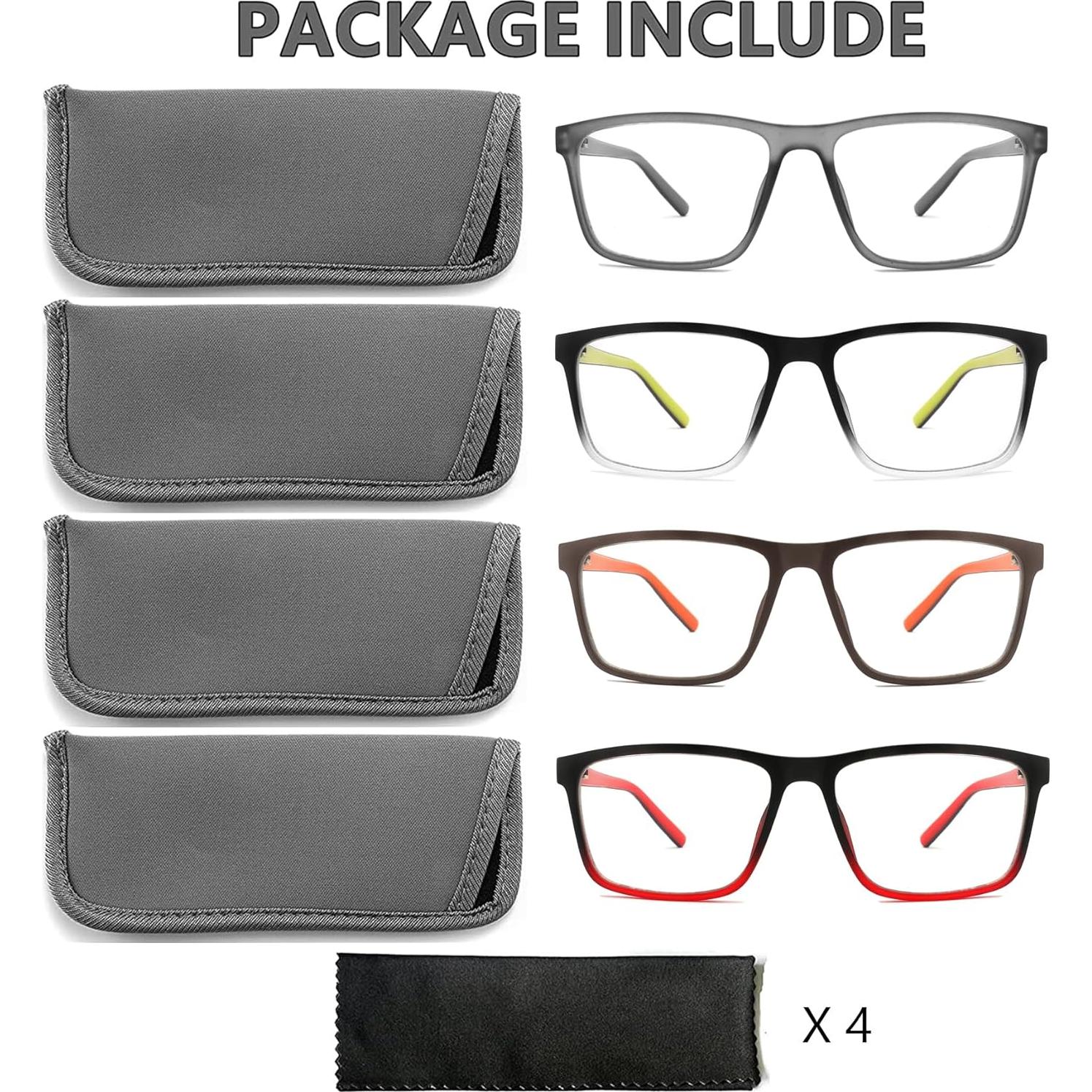 Paquete de 4 Gafas de Lectura Anti Luz Azul MRBOBMSLEE