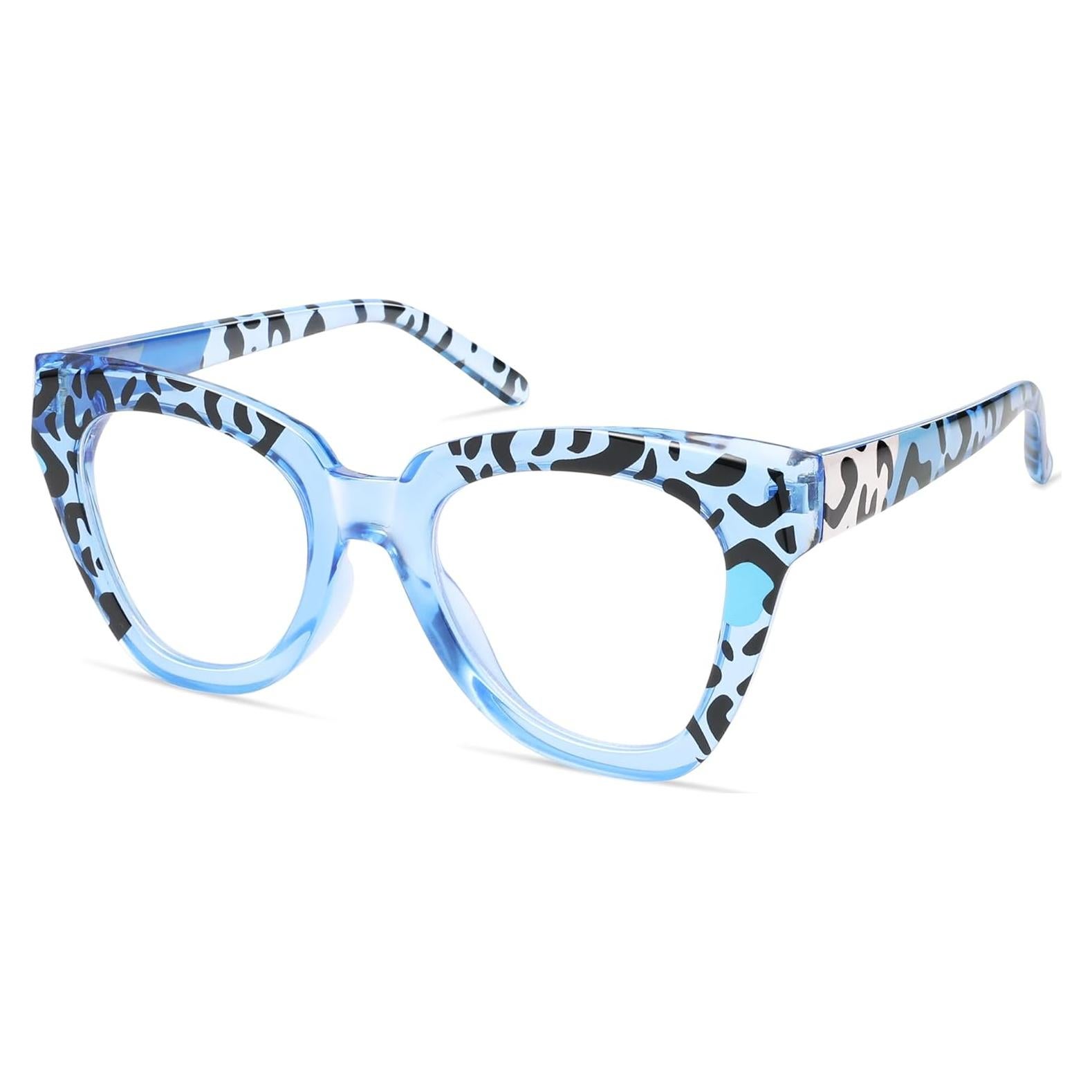 Gafas de lectura AMOMOMA con filtro luz azul, diseño leopardo