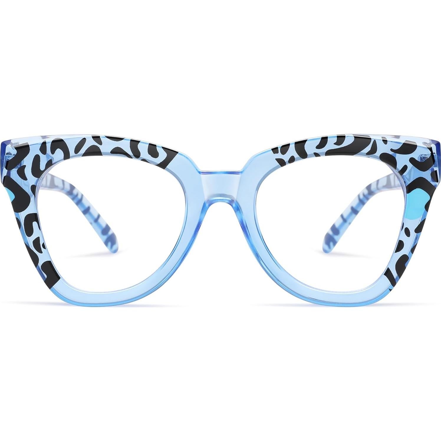 Gafas de lectura AMOMOMA con filtro luz azul, diseño leopardo