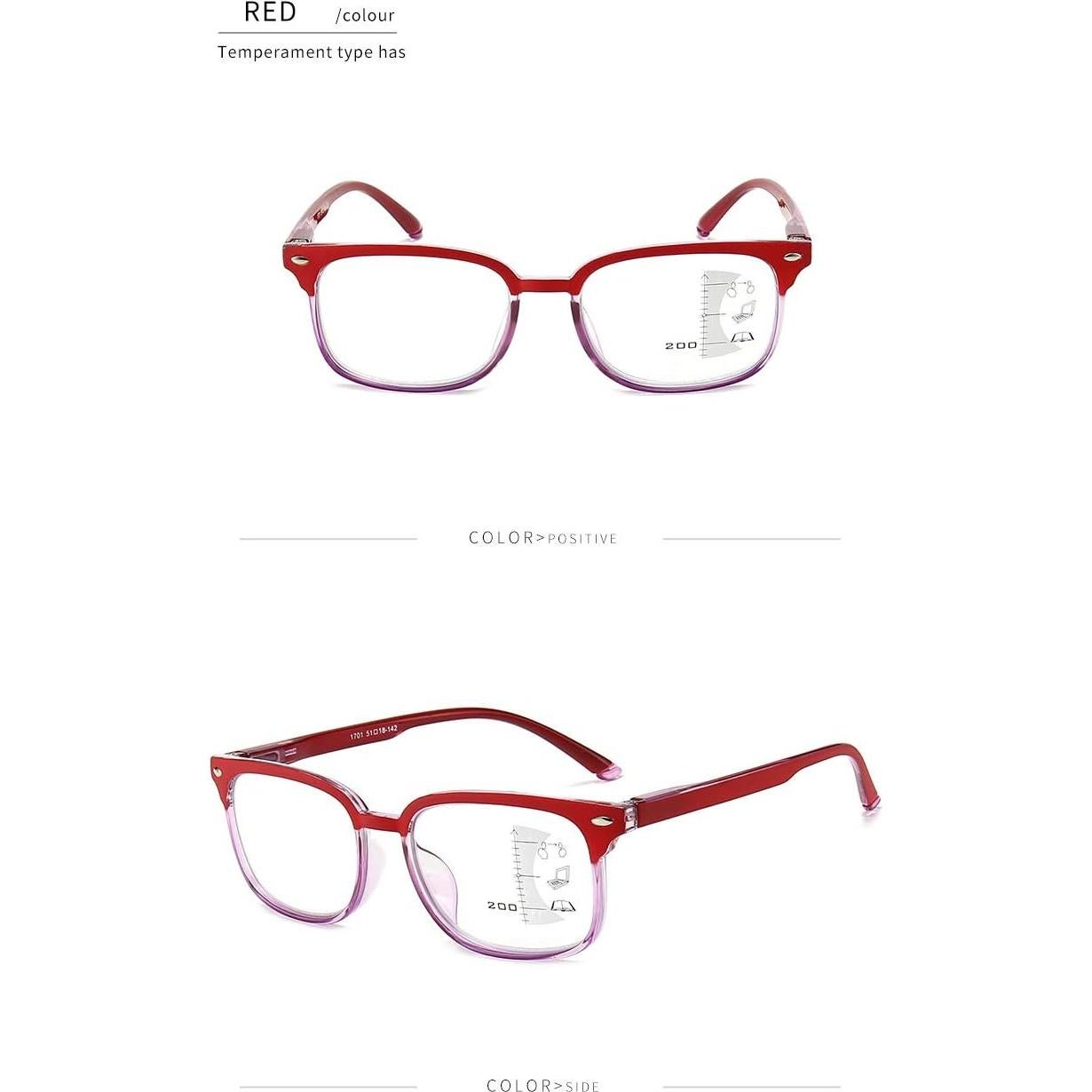 Gafas de lectura multifocal progresivas unisex 2.0X bloqueo luz azul