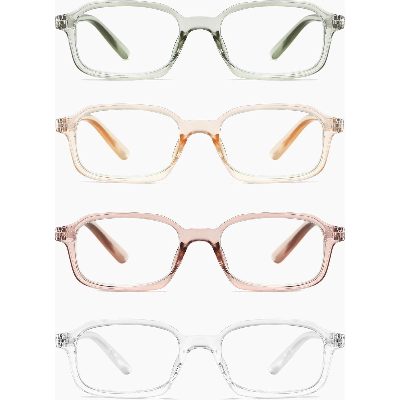 Gafas de lectura unisex con filtro de luz azul - 4 paquetes 2.0D