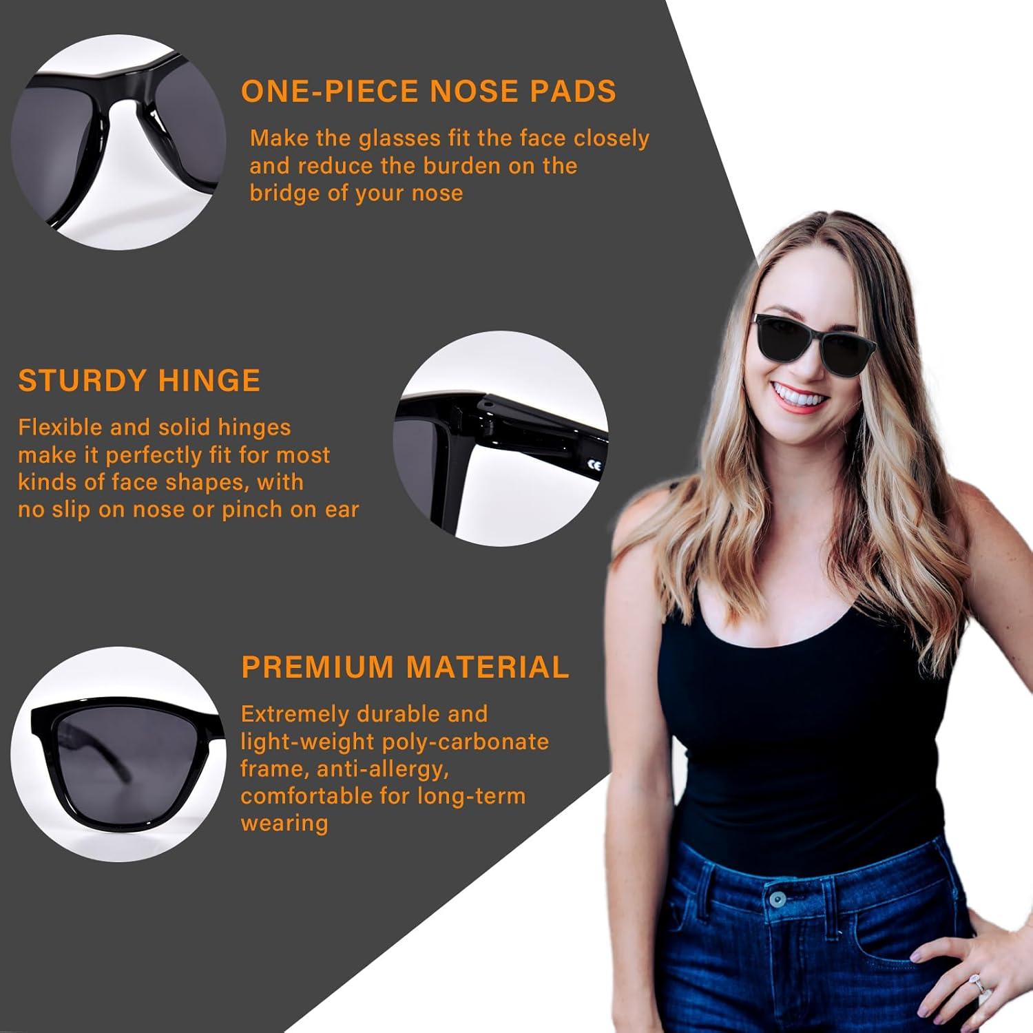 Gafas de sol ZESAKER unisex con lentes completos UV400 1.5x