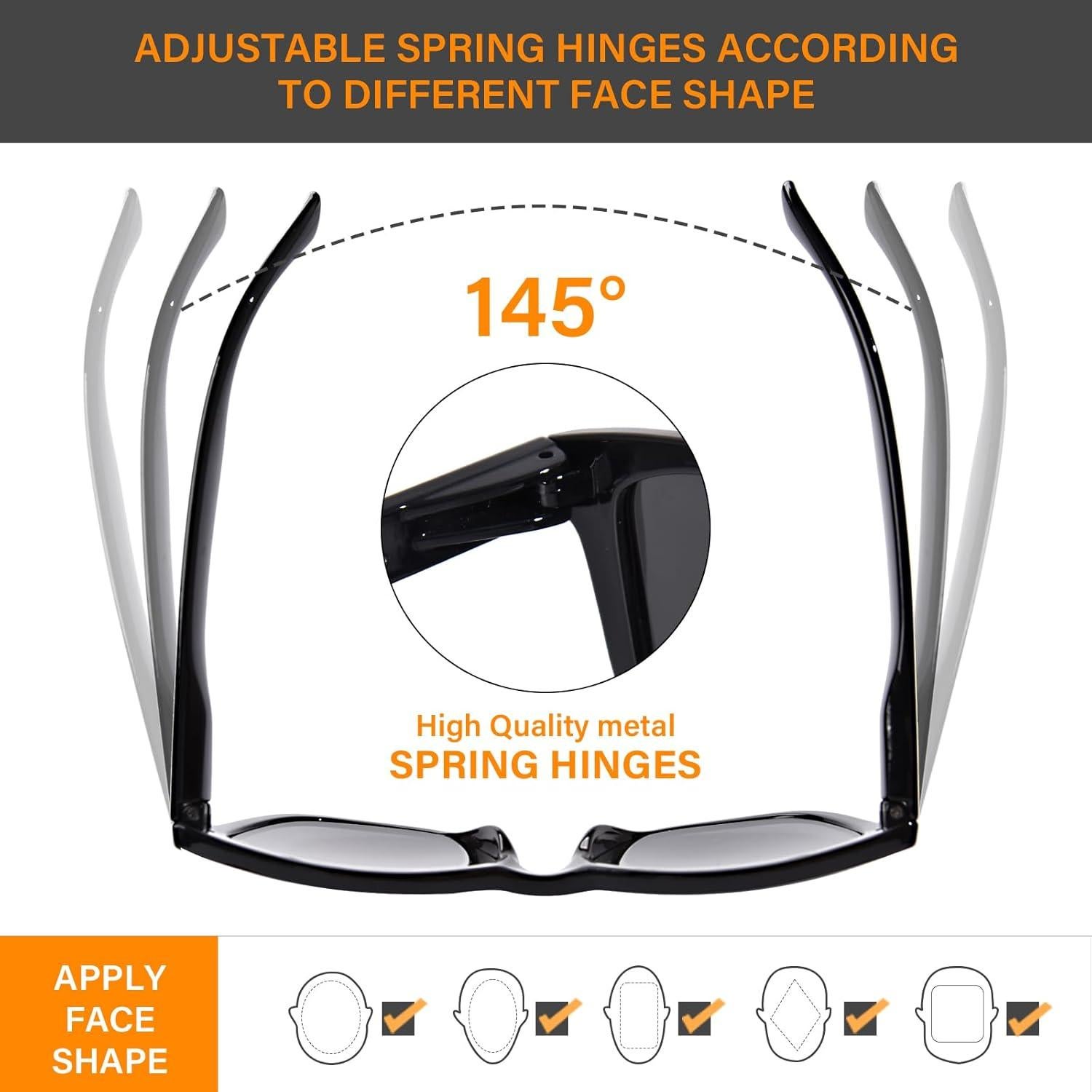 Gafas de sol ZESAKER unisex con lentes completos UV400 1.5x