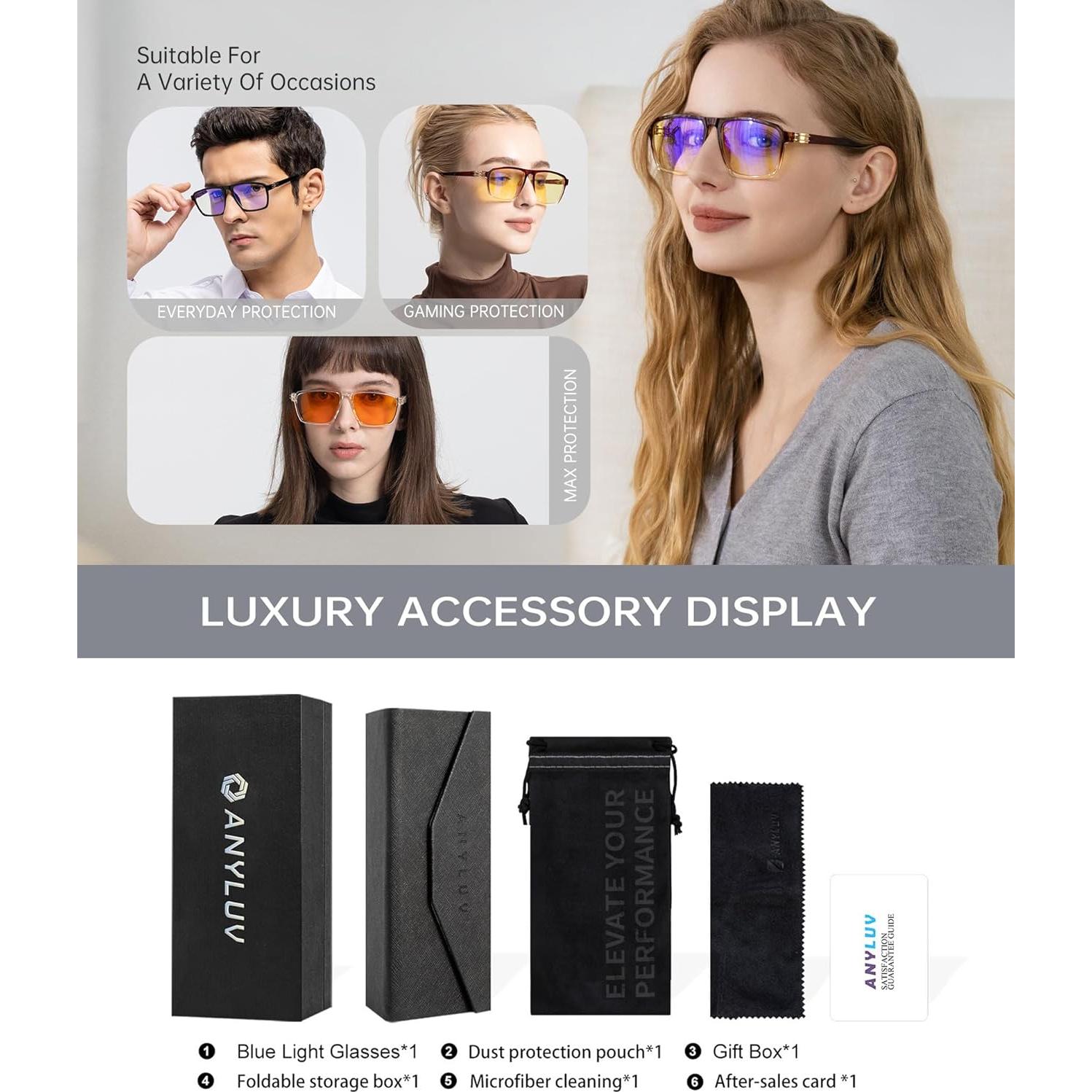 Gafas de Luz Azul ANYLUV AN143-A Transparentes para Hombres y Mujeres
