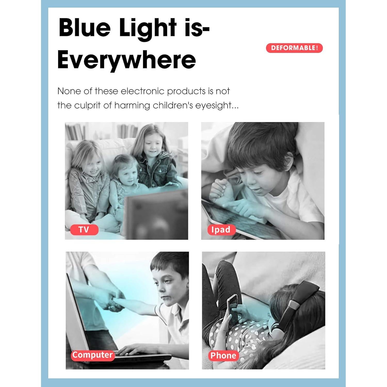 Gafas Bloqueadoras de Luz Azul KUGUAOK 2 Pack Niños 4-12 Años