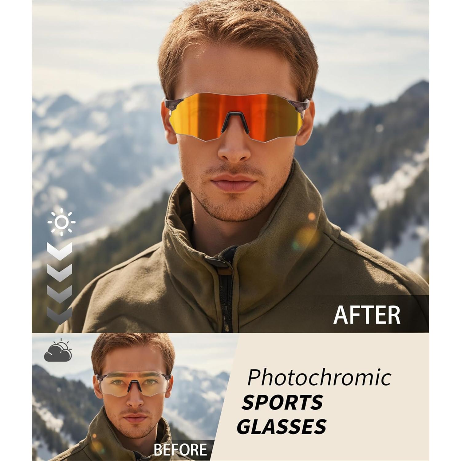 Gafas de Ciclismo Fotoquímicas FEISEDY UV para Adultos