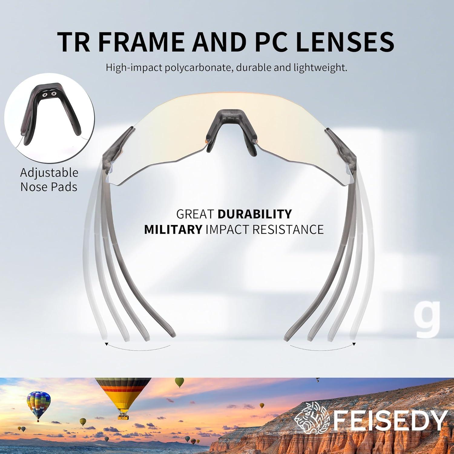 Gafas de Ciclismo Fotoquímicas FEISEDY UV para Adultos