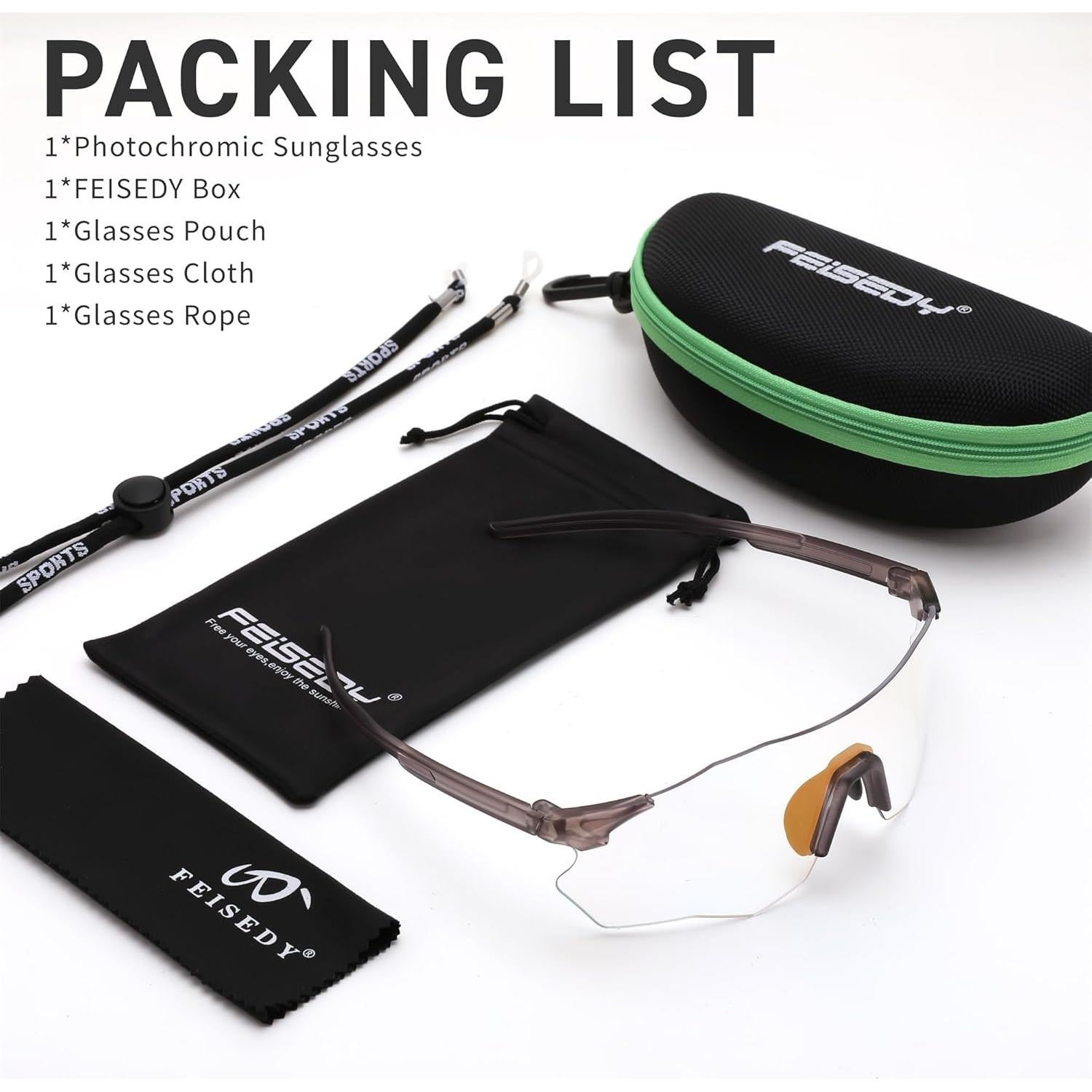 Gafas de Ciclismo Fotoquímicas FEISEDY UV para Adultos