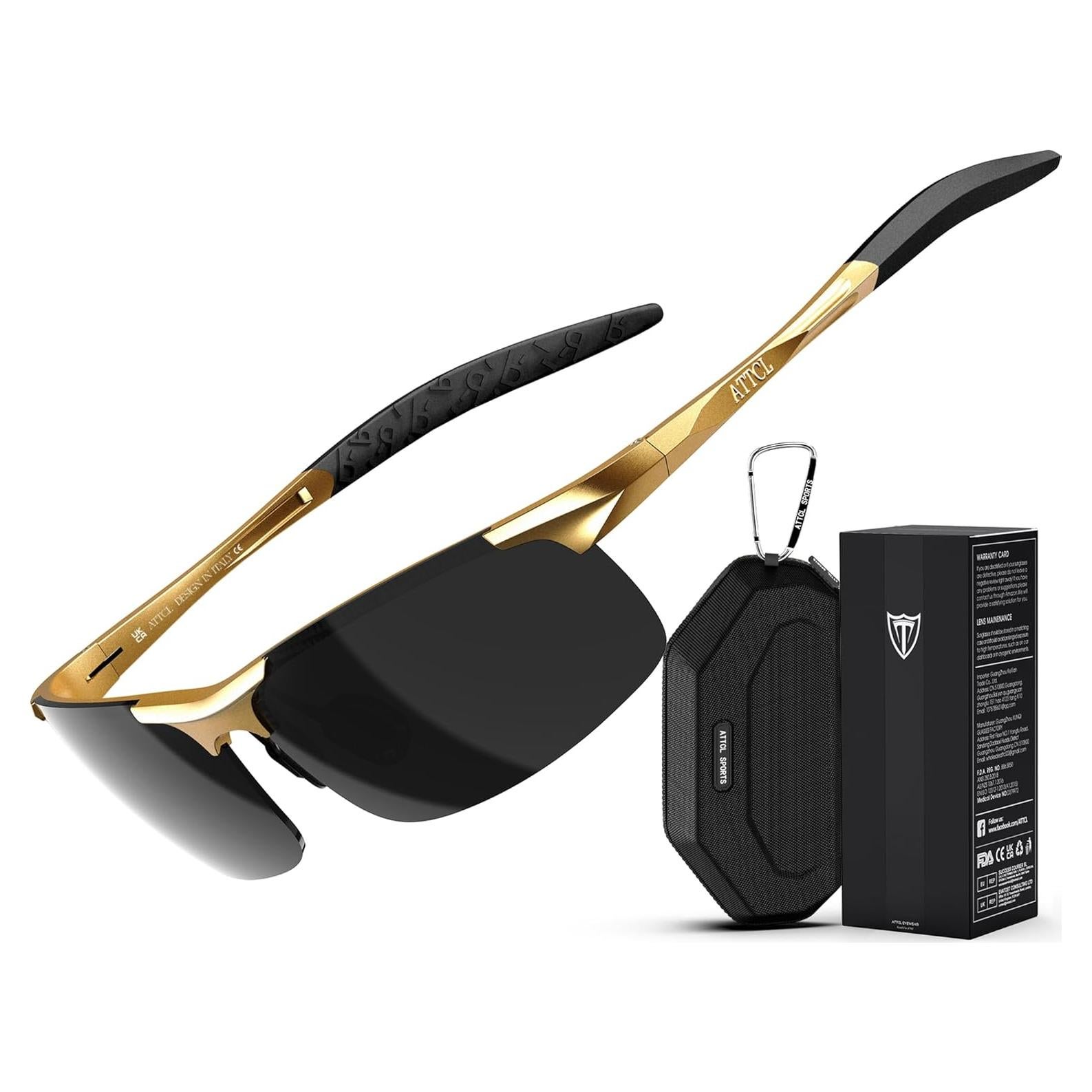 Gafas de sol polarizadas ATTCL para hombres UV400 ligeras de metal