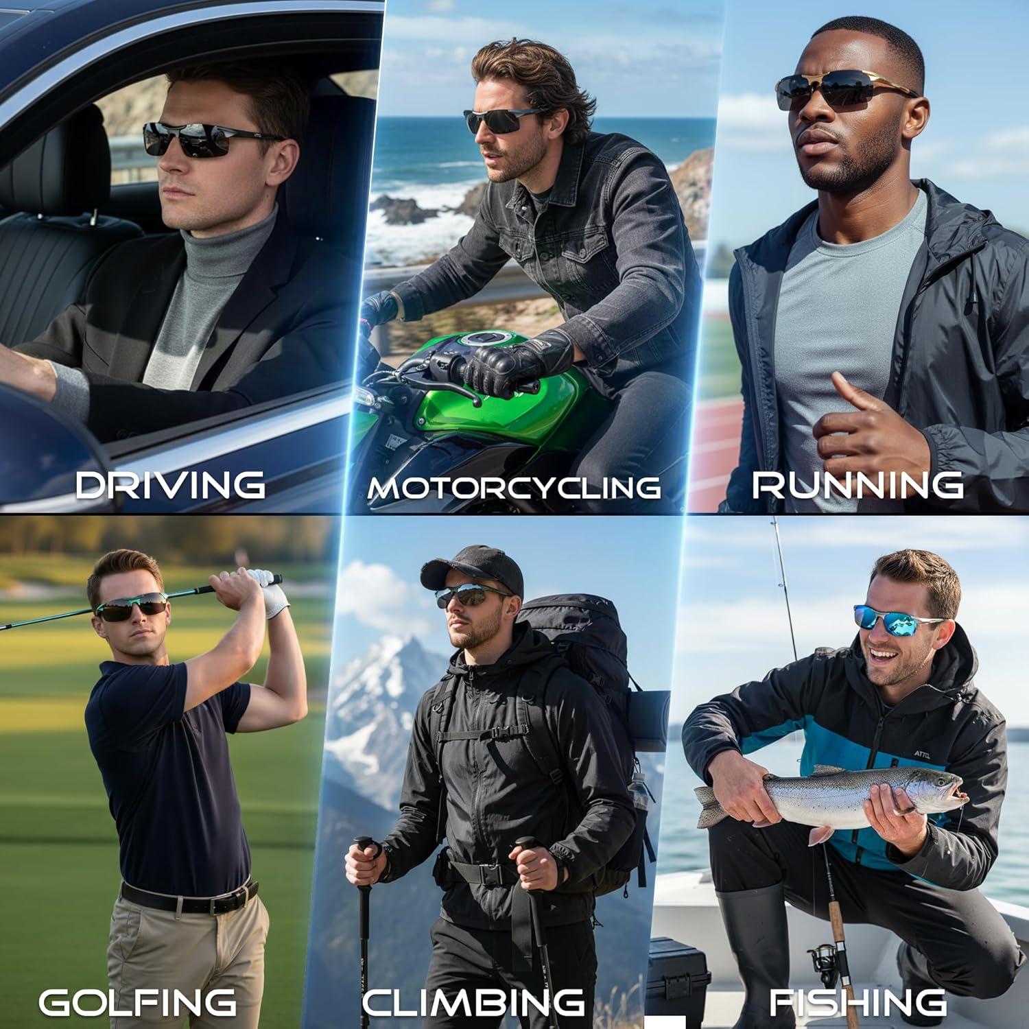 Gafas de sol polarizadas ATTCL para hombres UV400 ligeras de metal