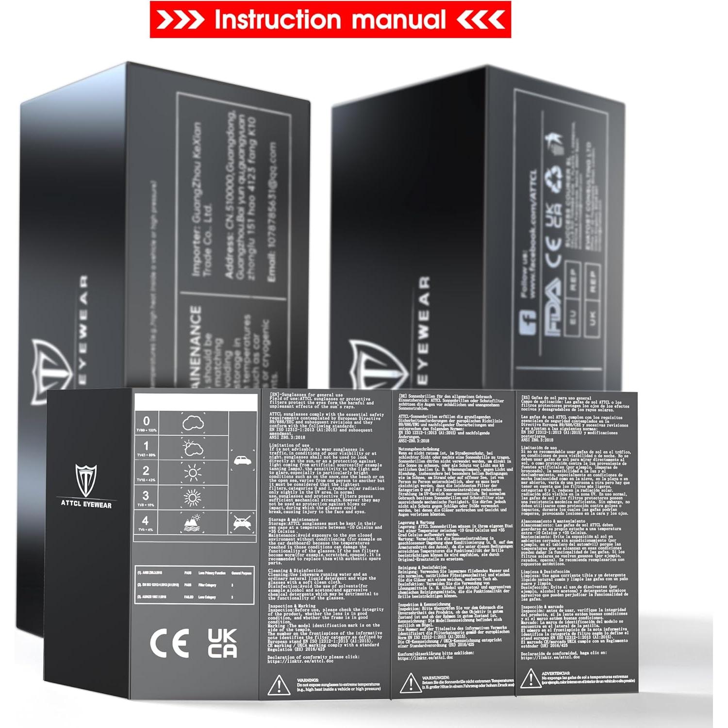 Gafas de sol polarizadas ATTCL para hombres UV400 ligeras de metal