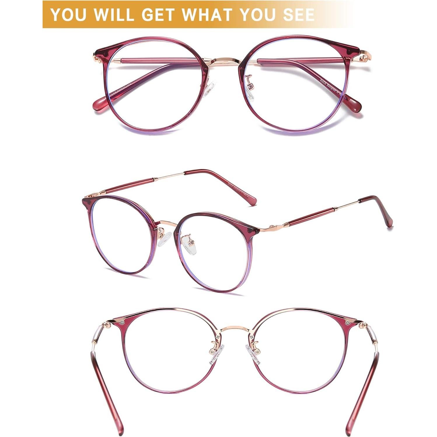 Gafas de Luz Azul DUCO Unisex Retro Redondas UV400