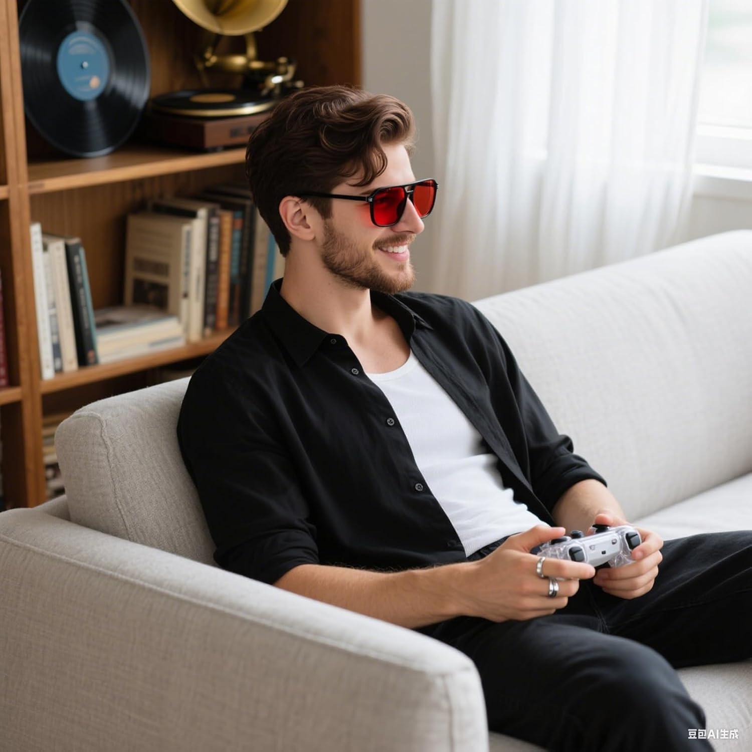 Gafas de Juego Anti Luz Azul UV400 para Hombres y Mujeres