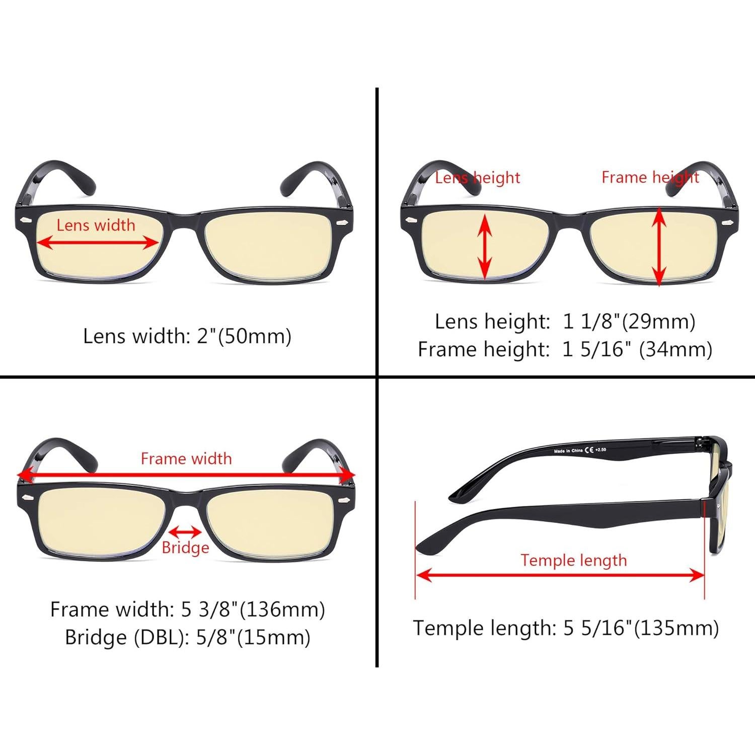 Gafas de Lectura Eyekepper 5 Pares Anti Luz Azul +2.50