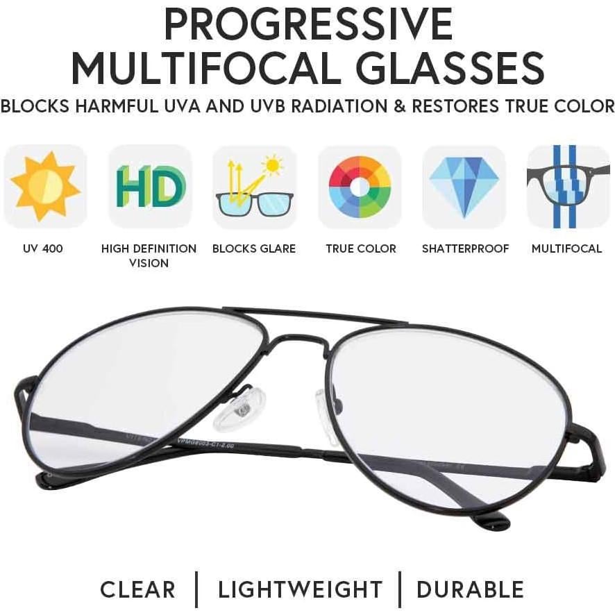 Gafas Progresivas Multifocales VITENZI Milán con Luz Azul