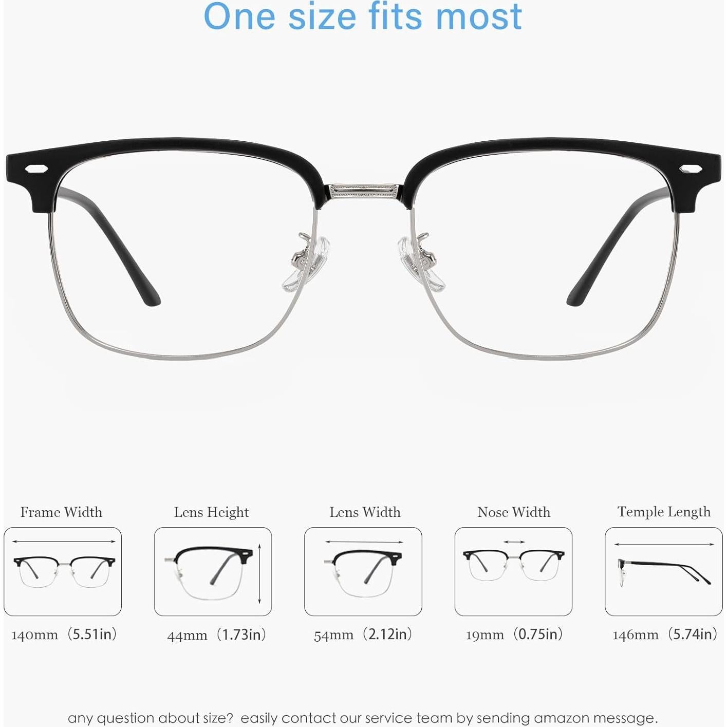 Gafas bloqueadoras de luz azul ANRRI para hombres - Estilo Browline