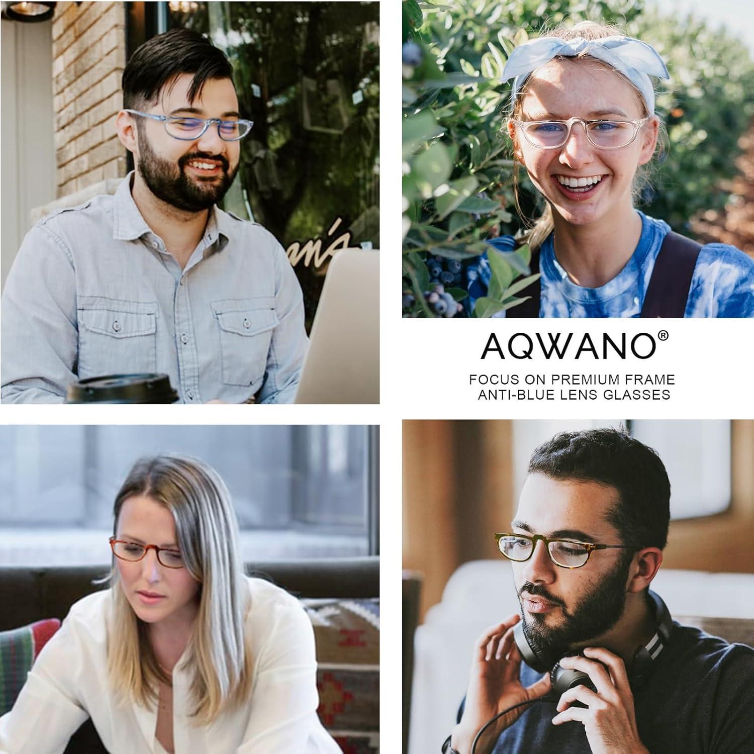 Gafas de Lectura AQWANO 4 Pares 1.5x Bloqueo Luz Azul