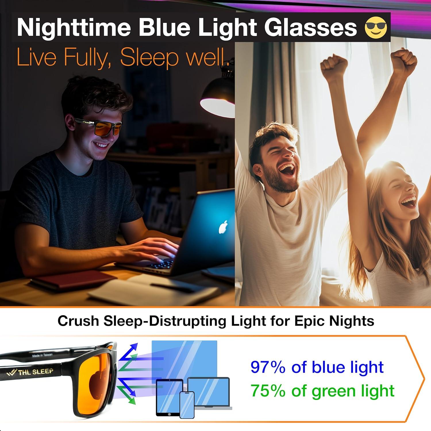 Gafas de bloqueo de luz azul EliteX Carbon naranja unisex