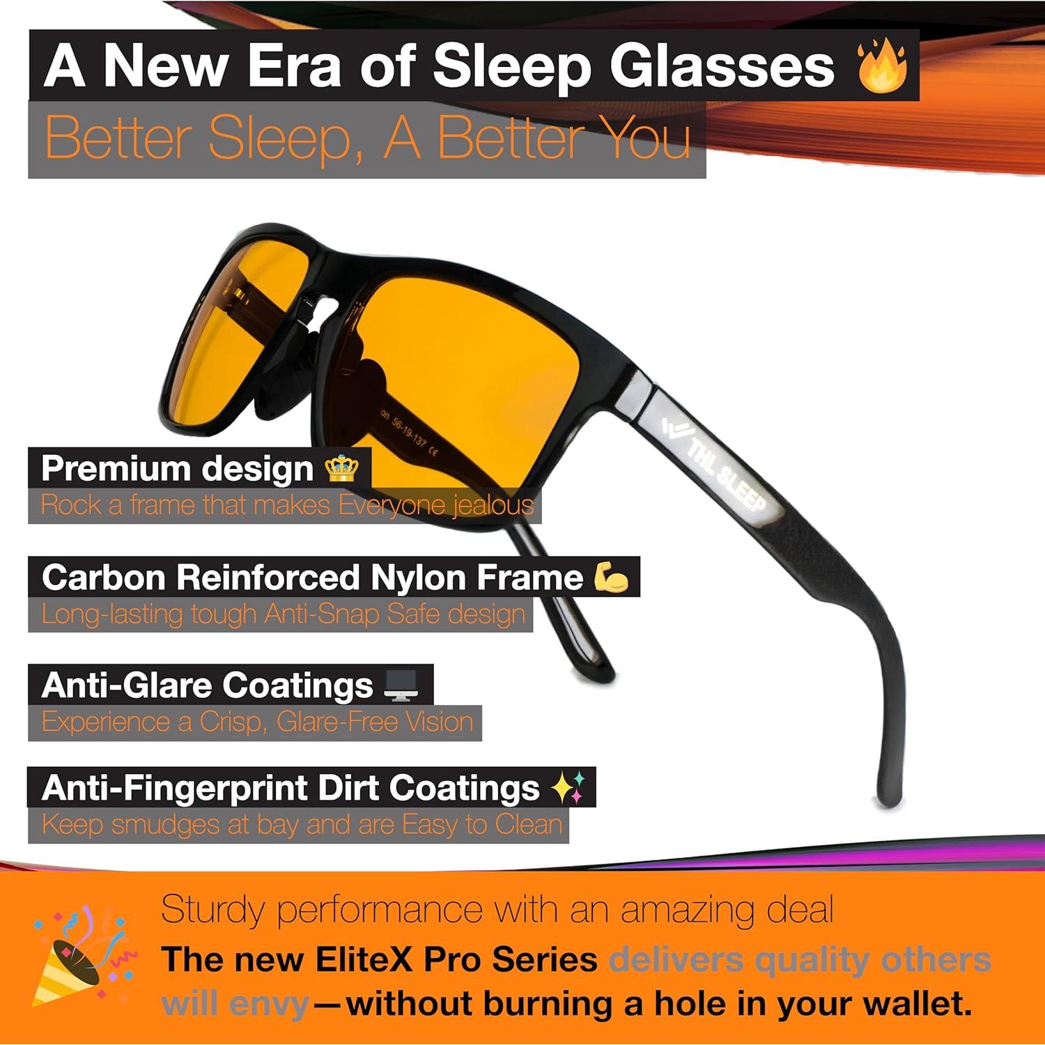 Gafas de bloqueo de luz azul EliteX Carbon naranja unisex