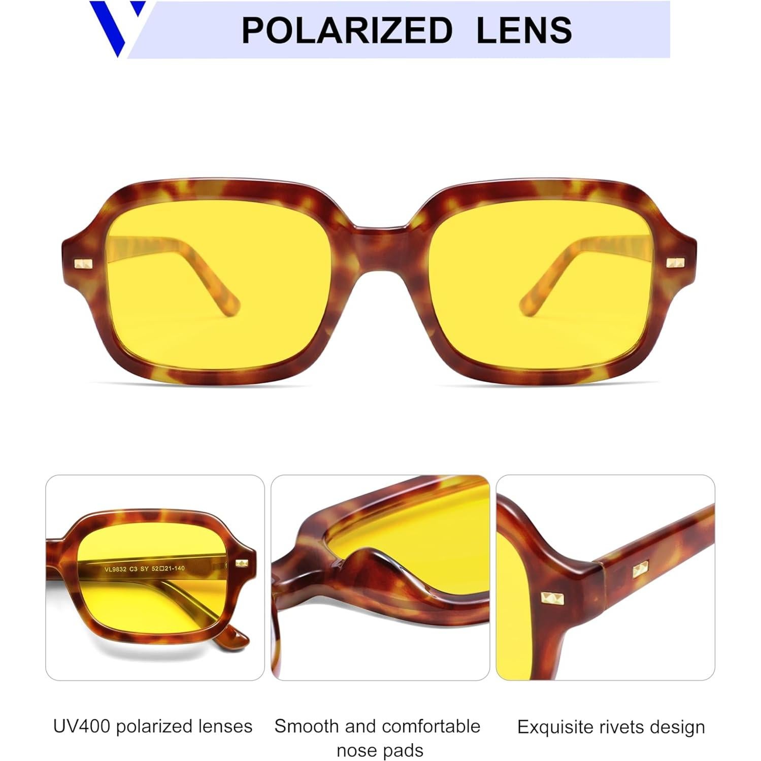 Gafas de sol polarizadas VL9832 unisex retro cuadradas