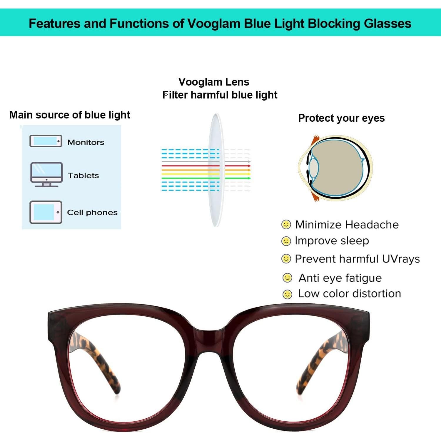 Gafas de sol cuadradas Voogueme para mujeres con lentes azules