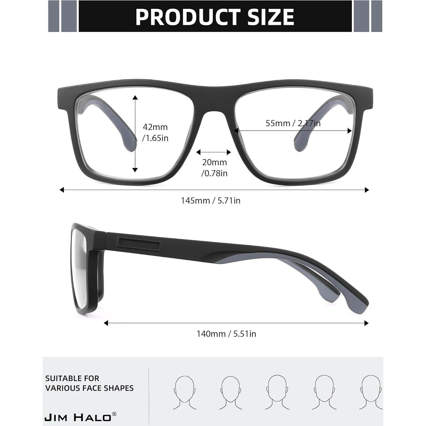 Gafas de Luz Azul JIM HALO para Hombres - Paquete de 2