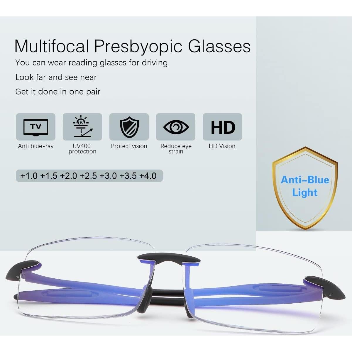 Gafas de Lectura Progresivas Multifocales Vepiant 1.5x Anti Luz Azul