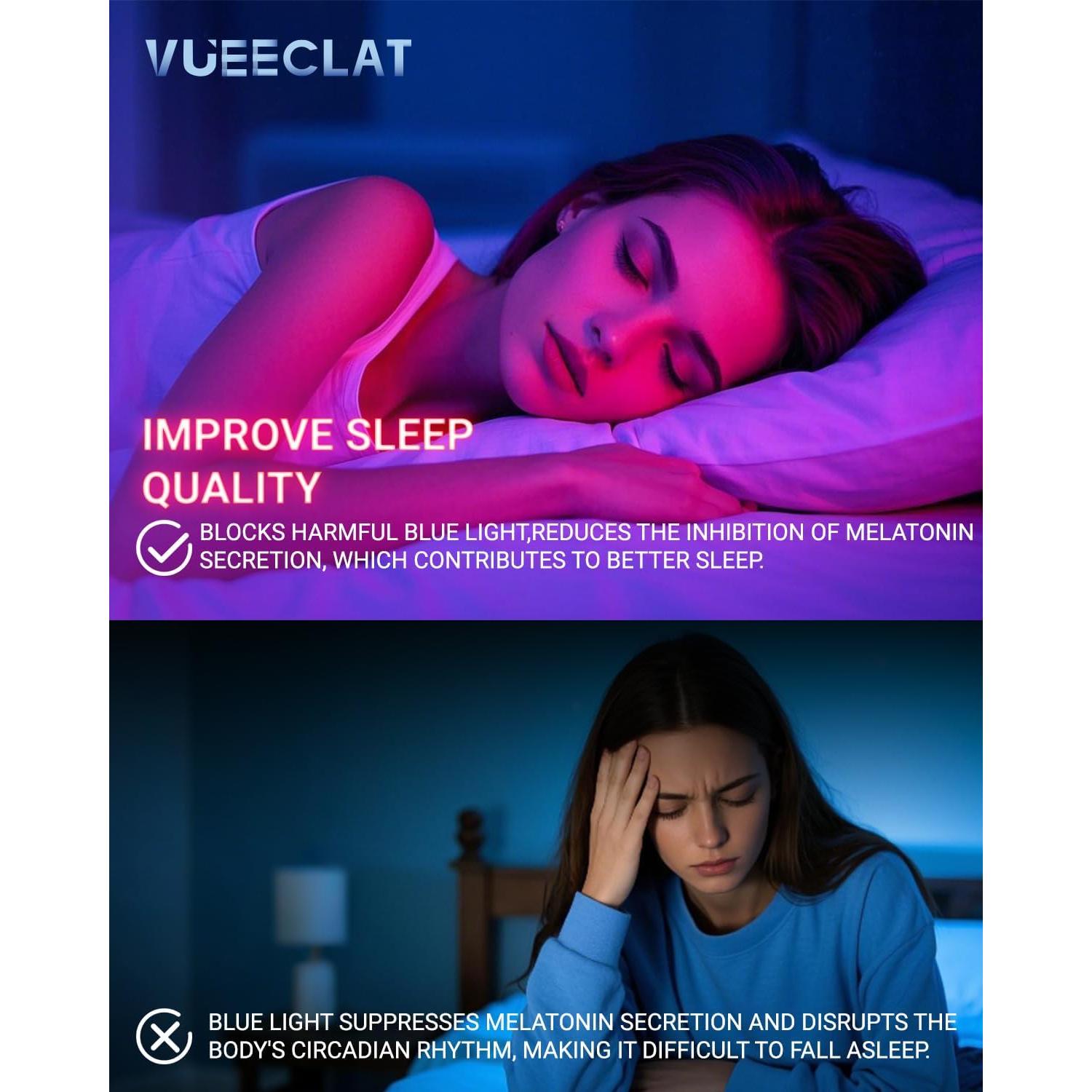 Gafas bloqueadoras de luz azul VUEECLAT 98% para juegos y sueño