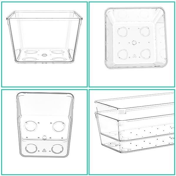Juego de Organizadores de Cajones VEXTHYX 45 Piezas Plástico Transparente