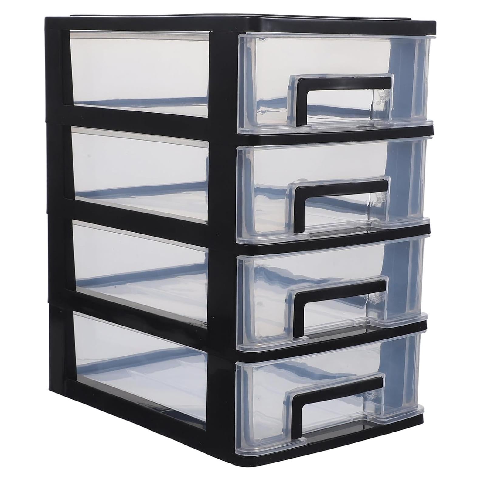 Organizador de Cajones de Plástico FOMIYES 4 Cajones Negro