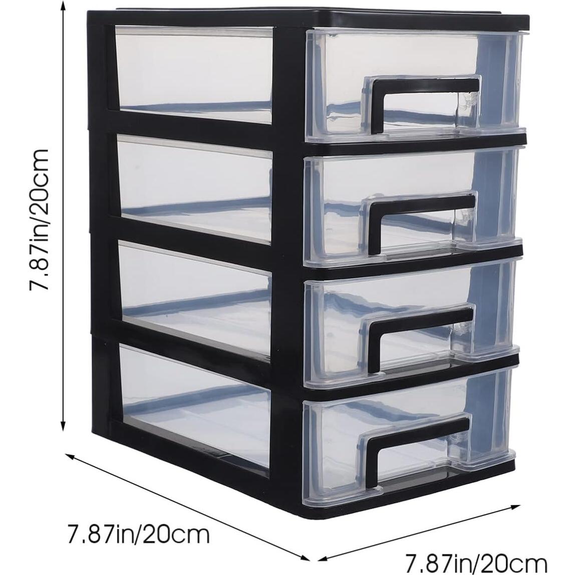 Organizador de Cajones de Plástico FOMIYES 4 Cajones Negro