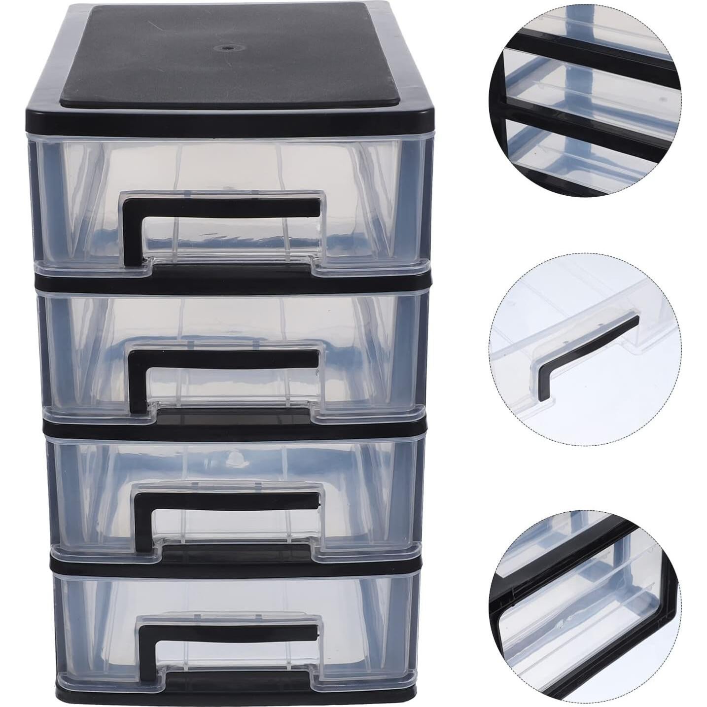 Organizador de Cajones de Plástico FOMIYES 4 Cajones Negro