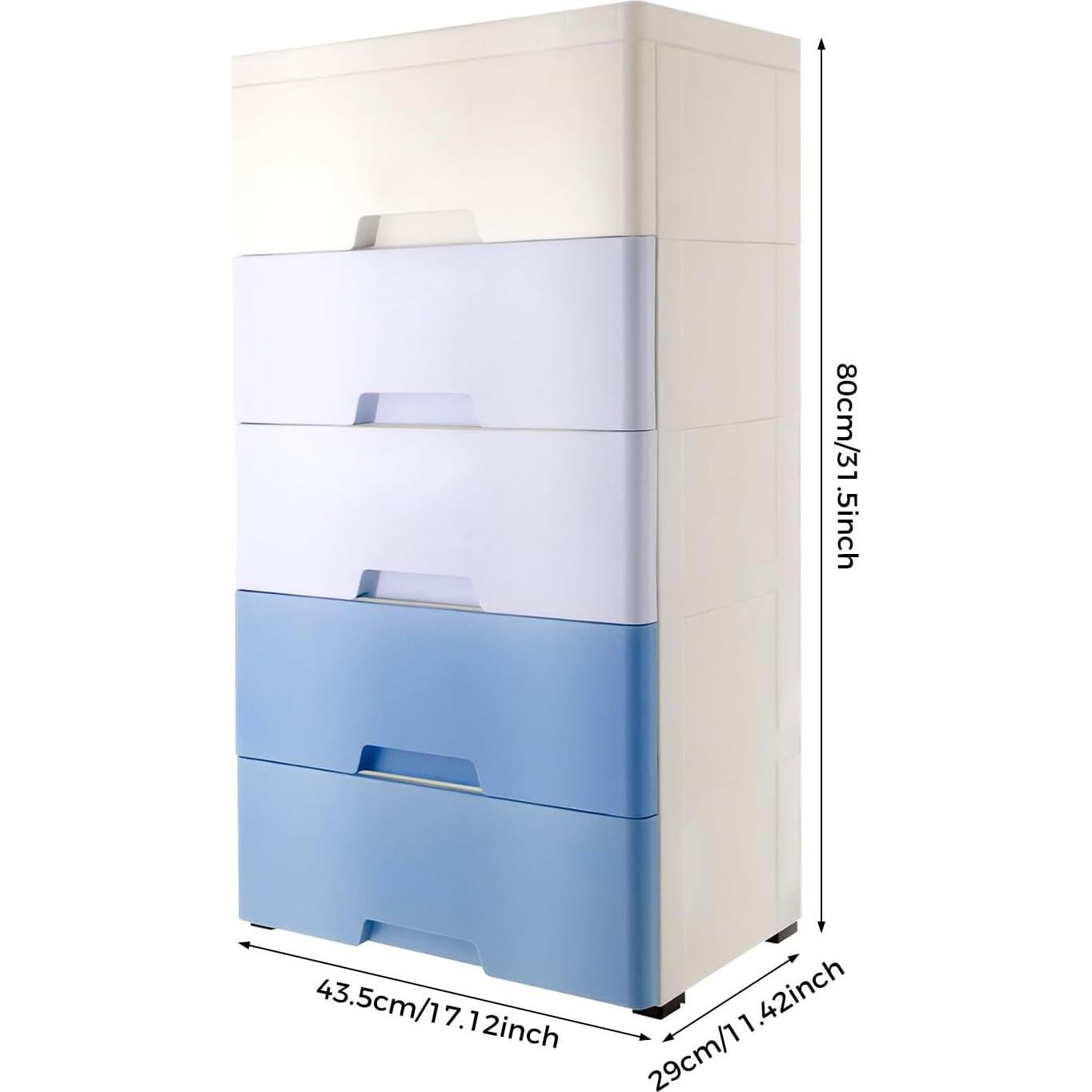 Cómoda Plástica Alta KINGAKYO 5 Cajones 80cm Organizador