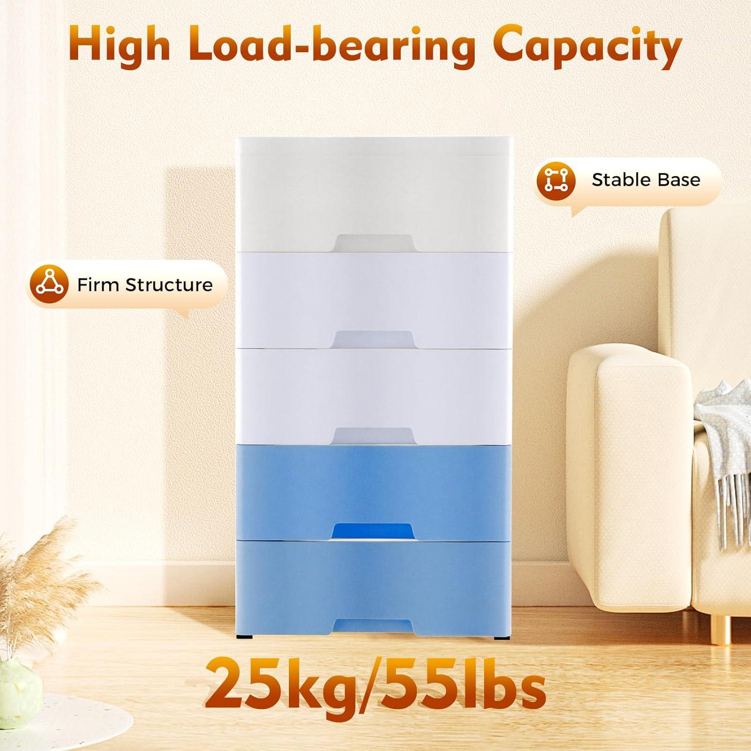 Cómoda Plástica Alta KINGAKYO 5 Cajones 80cm Organizador