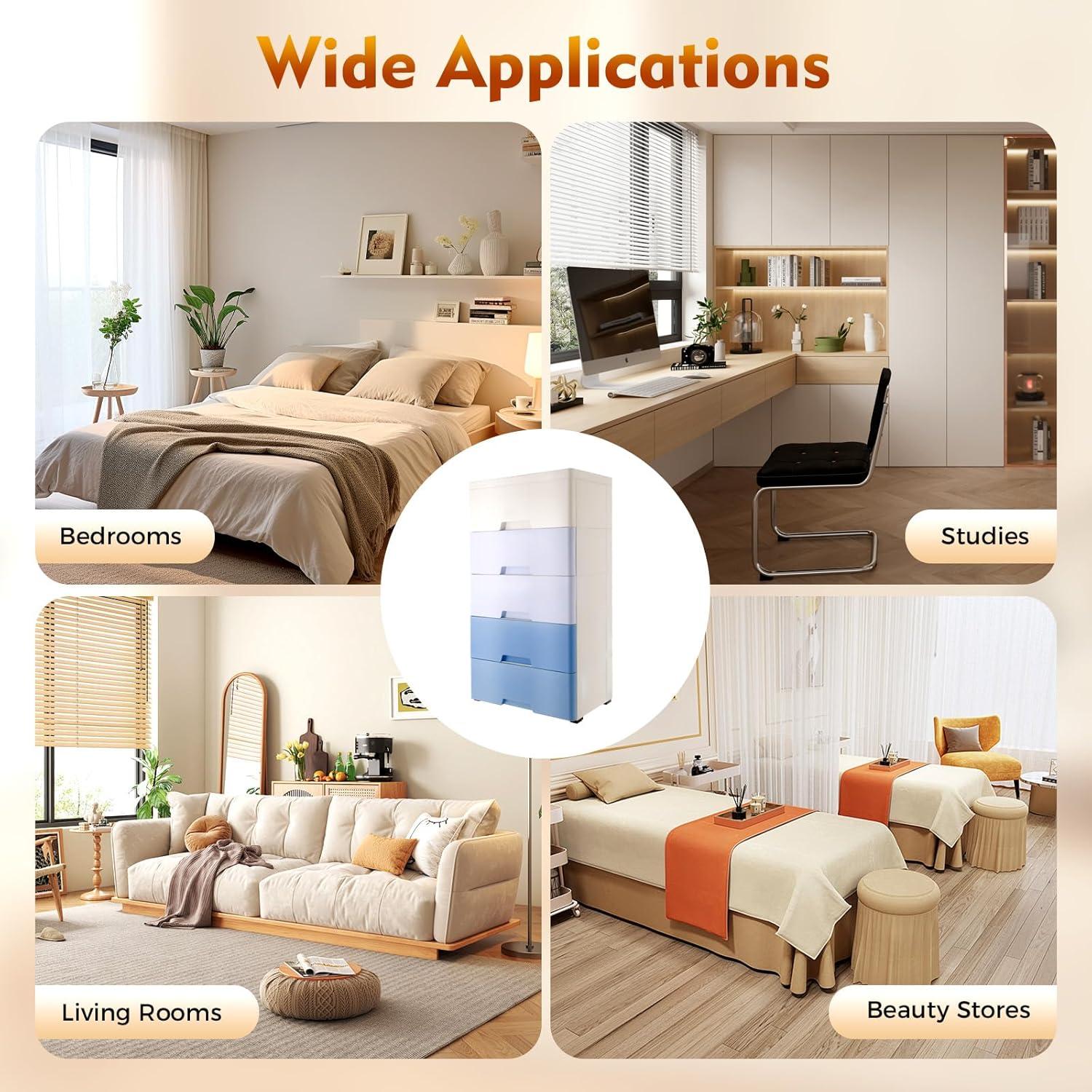 Cómoda Plástica Alta KINGAKYO 5 Cajones 80cm Organizador