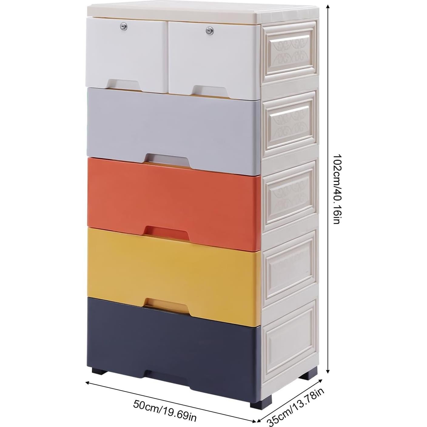 Armario de Almacenamiento QUSKLISU con 6 Cajones 50x35x102cm