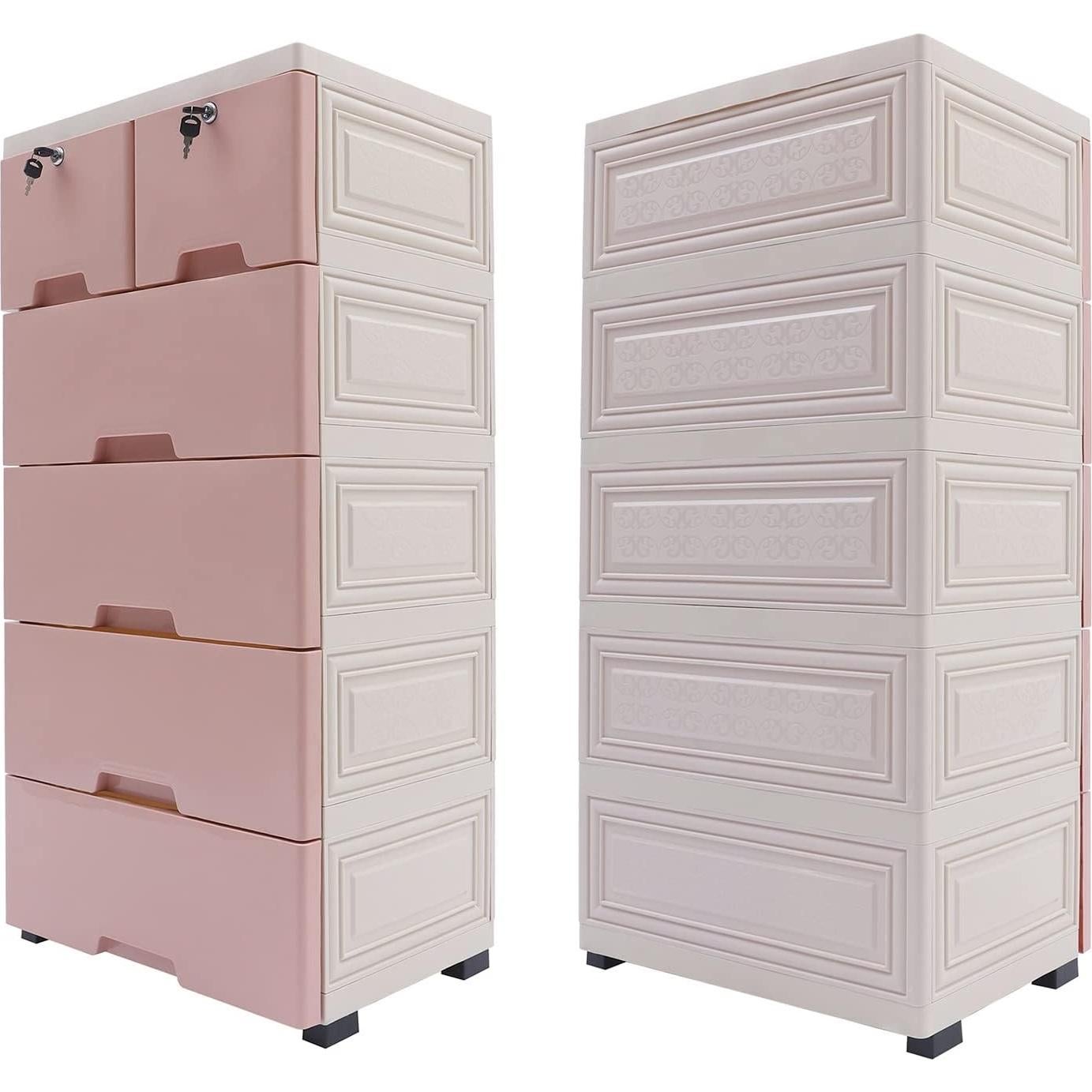 Cajonera de Plástico Gdrasuya10 con 6 Cajones Rosa 101.6 cm
