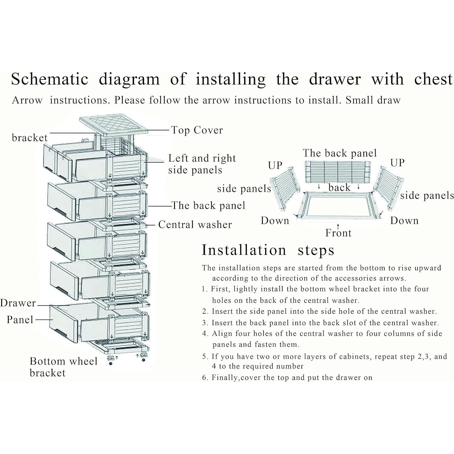 Cajonera de Plástico Gdrasuya10 con 6 Cajones Rosa 101.6 cm