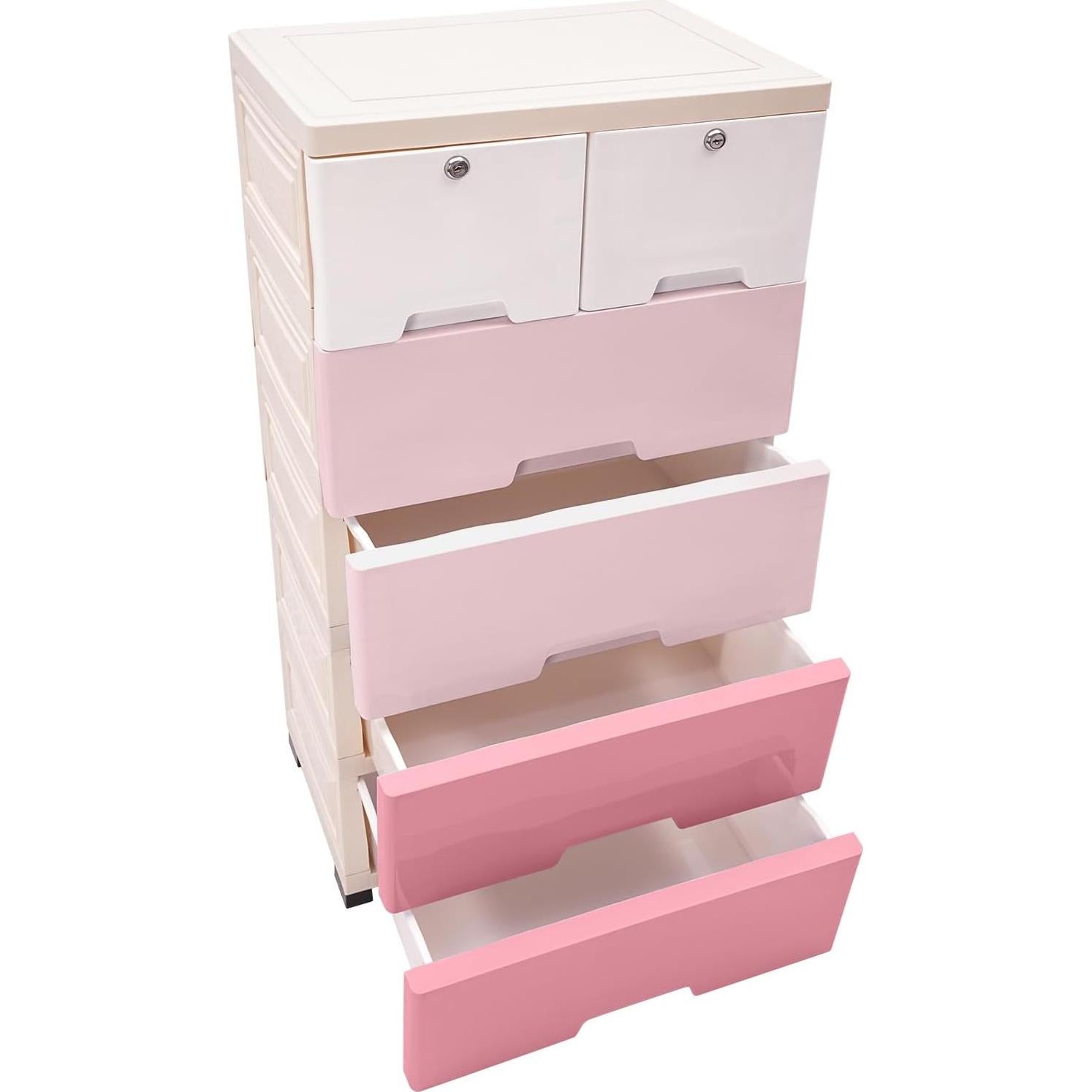 Gabinete de Almacenamiento HOLMZCED 6 Cajones Rosa Gradiente