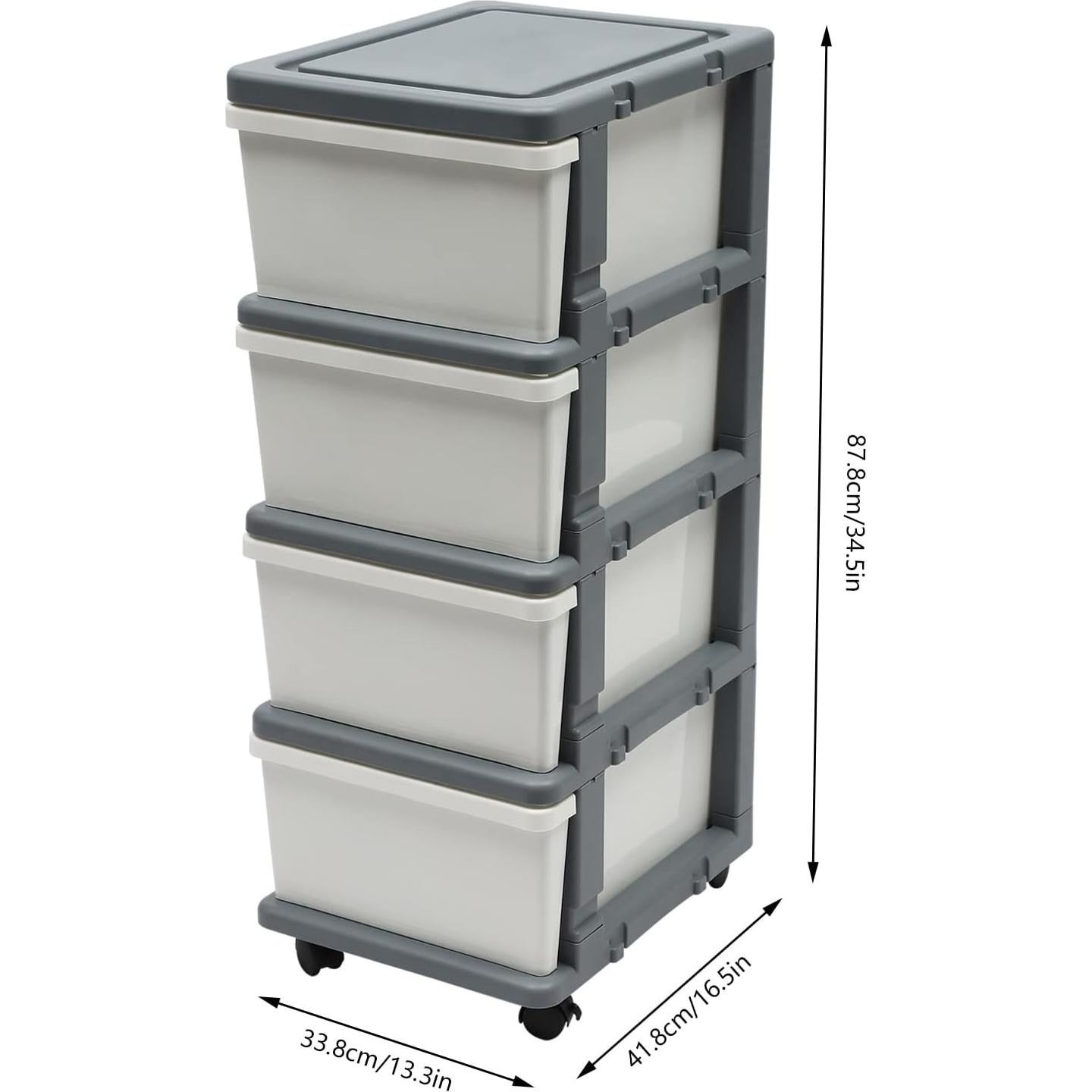 Gabinete de Almacenamiento Móvil ILWorkTLs 4 Cajones 42x33.8x87.6cm