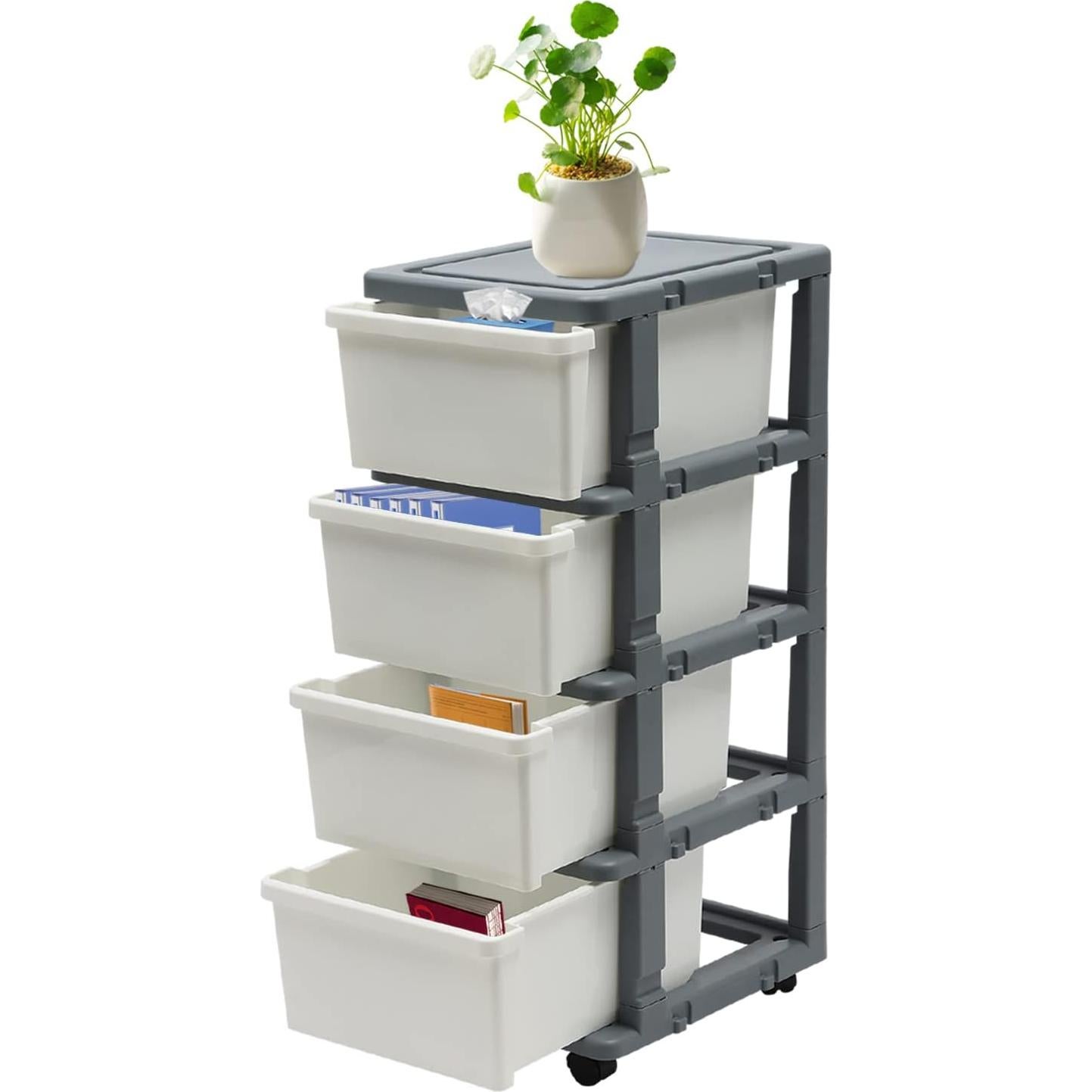 Gabinete de Almacenamiento Móvil ILWorkTLs 4 Cajones 42x33.8x87.6cm