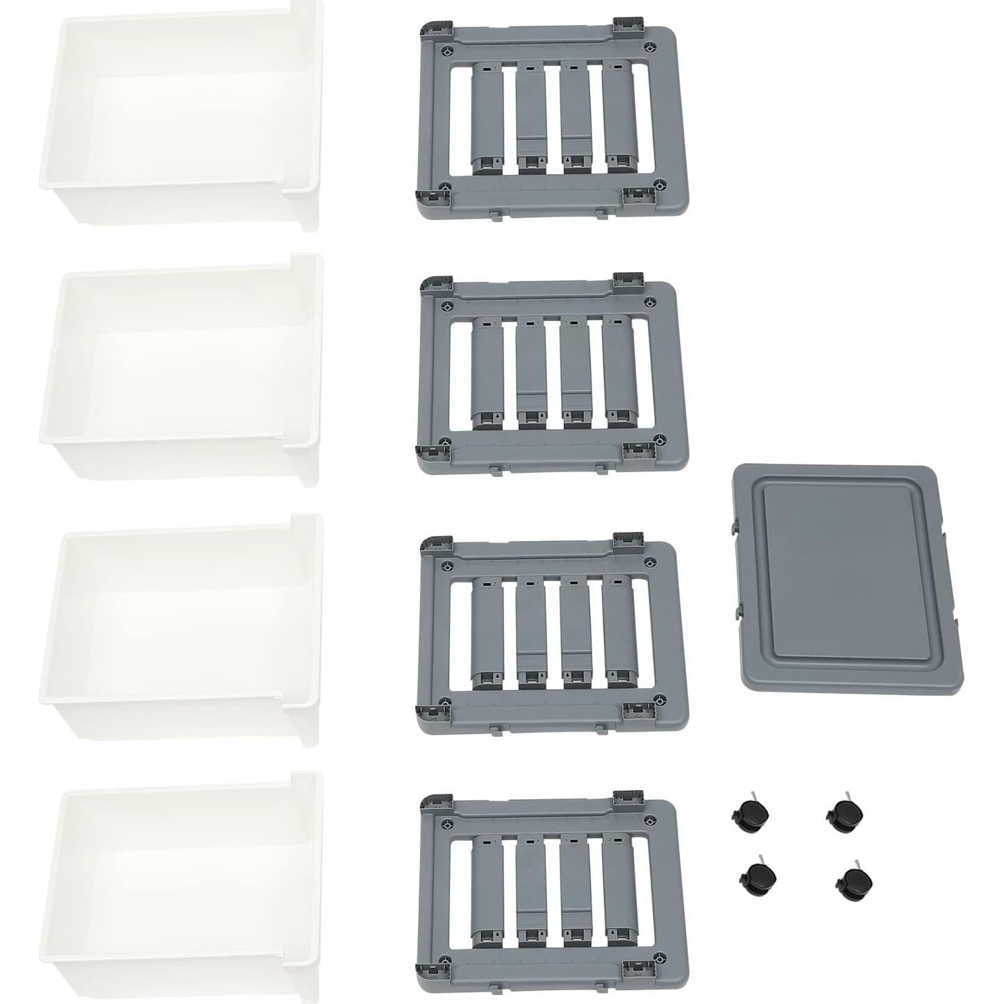 Gabinete de Almacenamiento Móvil ILWorkTLs 4 Cajones 42x33.8x87.6cm