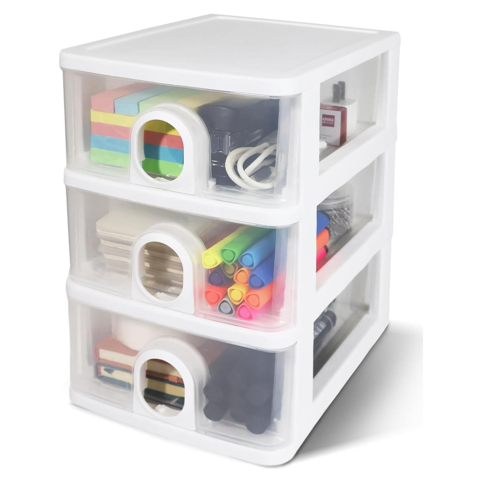 Organizador de Escritorio DETEIN con 3 Cajones Transparentes