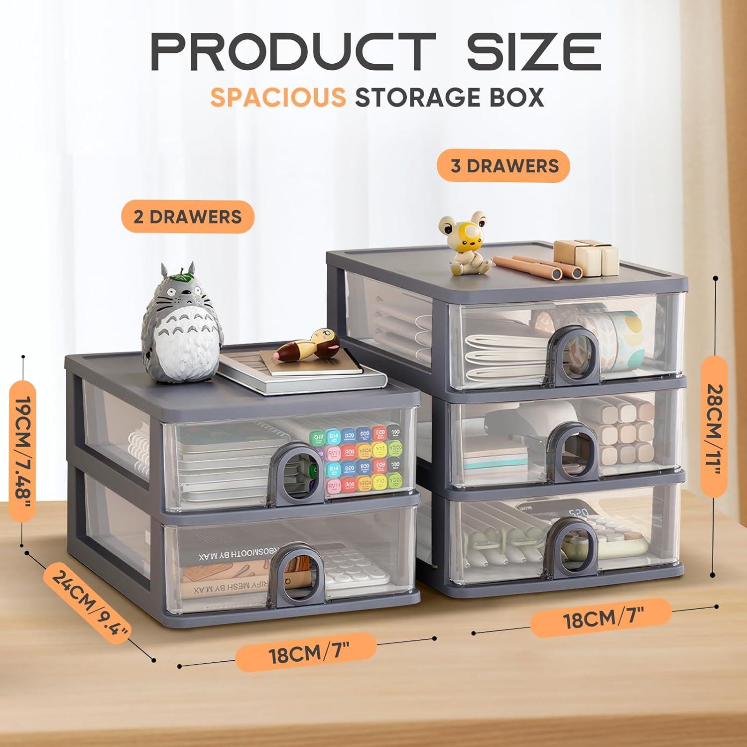 Organizador de Escritorio DETEIN con 3 Cajones Transparentes