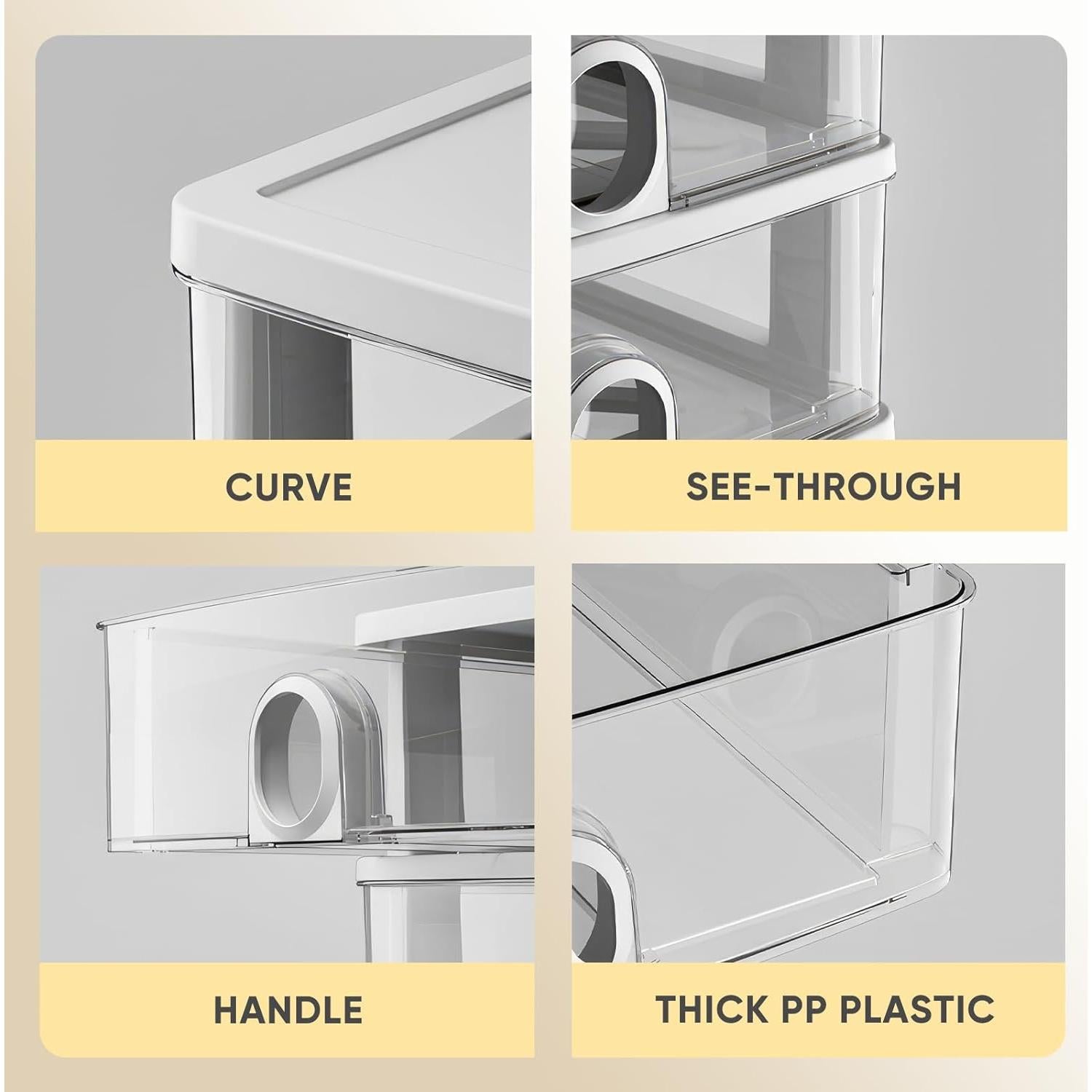Organizador de Escritorio DETEIN con 3 Cajones Transparentes