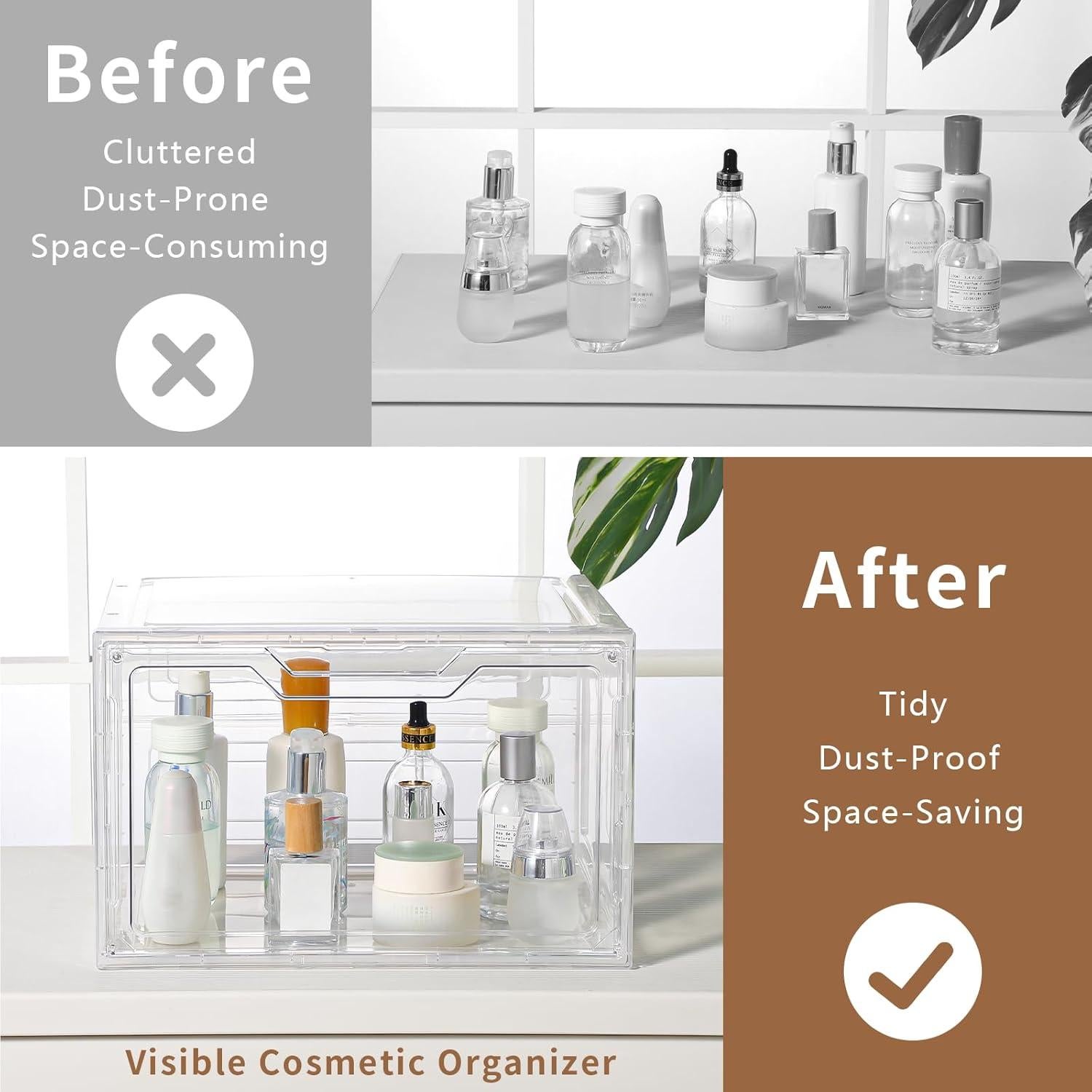 Organizadores de Closet Freebat, 8 Contenedores Plástico Transparente