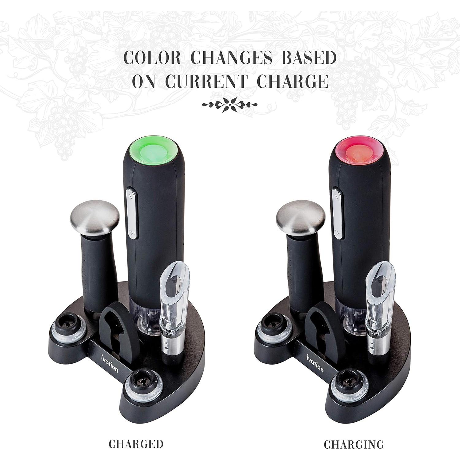 Juego de Regalo de Vino Ivation - Abridor Eléctrico y Accesorios